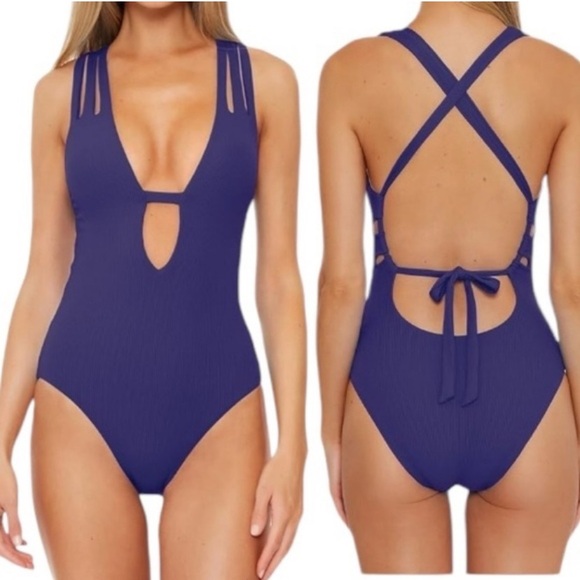Becca One Piece sexy swimsuit in royal blue - Picture 2 of 8